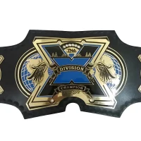 TNA X Division Championship Replica Belt – Blue X Gold Plate Edition Gold Plated