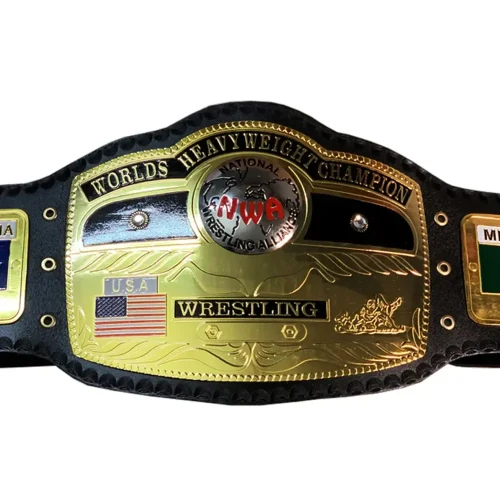 NWA Domed Globe World Heavyweight Championship Belt Gold Plated