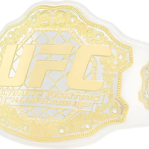 UFC White Championship Replica Belt – Gold & Silver Plate Edition Gold Plated