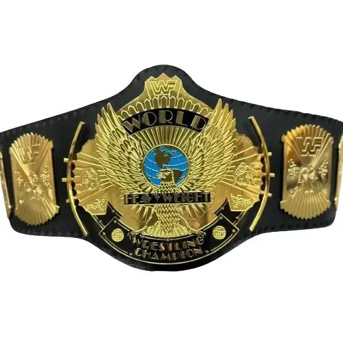 WWF Winged Eagle World Heavyweight Championship Replica Belt – Classic Gold Edition Gold Plated