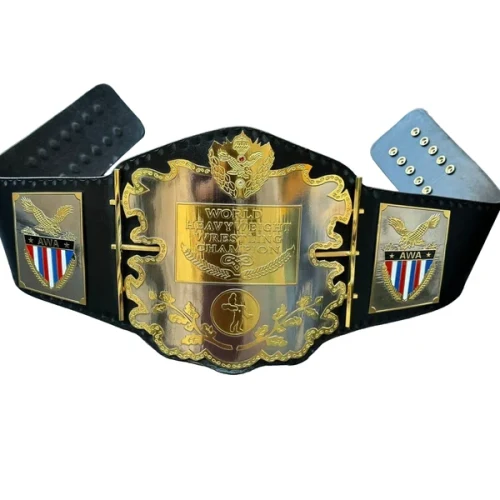 AWA World Heavyweight Championship Belt Replica – Classic Brass Design Gold Plated