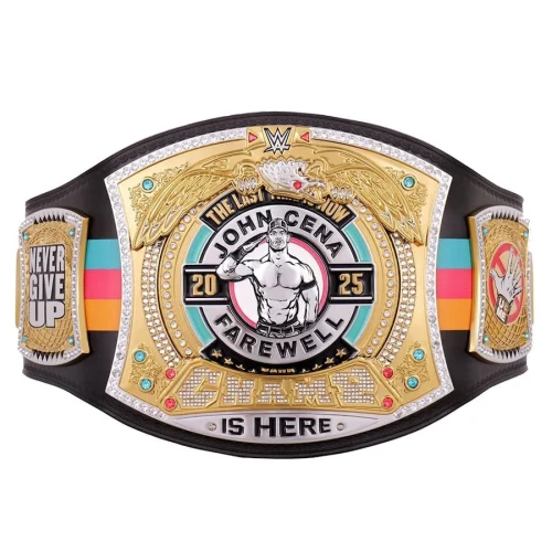 John Cena Farewell Tour 2025 Paris Spinner Championship Replica Title Belt Gold Plated