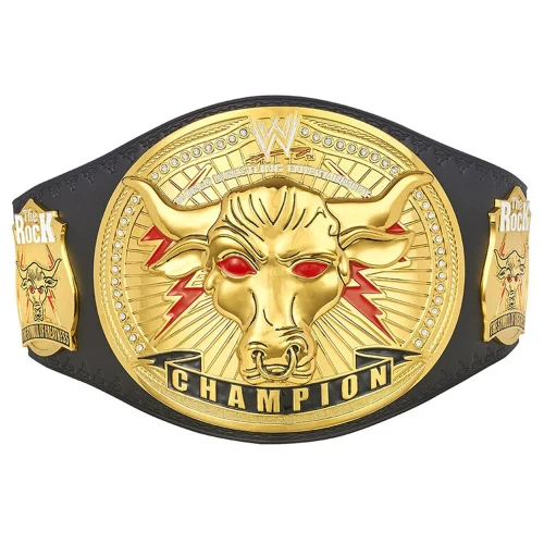 The Rock Brahma Bull WWE World Heavy Championship Belt Gold Plated