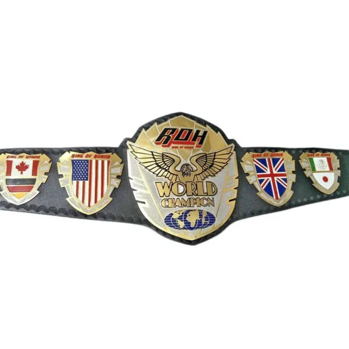 ROH World Championship Replica Belt – Eagle & International Flag Edition Gold Plated