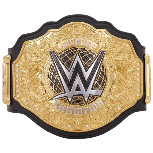 WWE World Heavyweight Championship Replica Belt – Genuine Cowhide Leather Strap Gold Plated