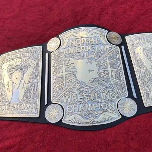 Mid South North American Wrestling Championship Belt – Stacked & Zinc Editions Gold Plated