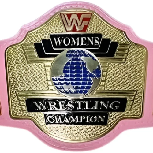 WWF Women’s Wrestling Championship Replica Belt – Classic Pink Leather Edition Gold Plated
